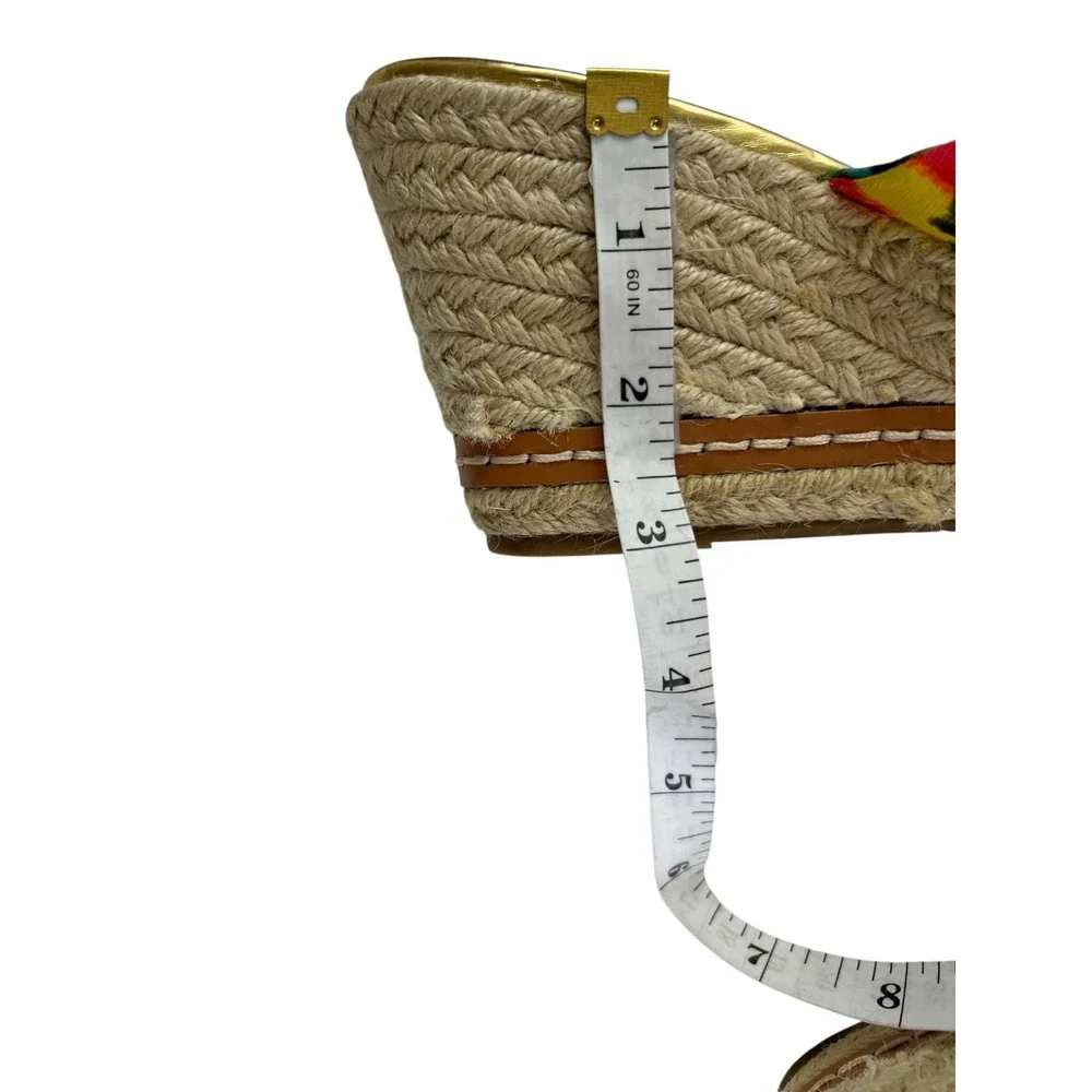 Etienne Aigner Krista Watercolor Wedge Sandals Gold 7.5